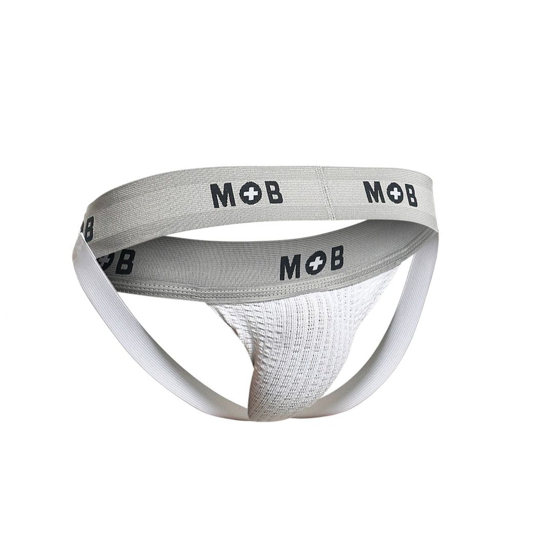 MaleBasics MOB Classic Fetish Jock 3 Inches Jockstrap in White – men's jockstraps