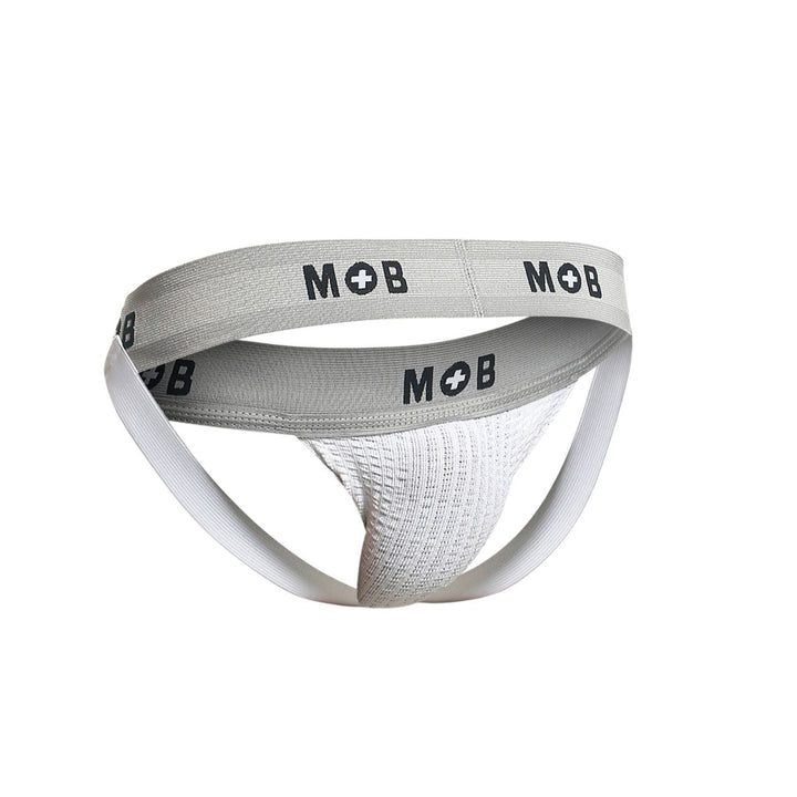 MaleBasics MOB Classic Fetish Jock 3 Inches Jockstrap in White – men's jockstraps