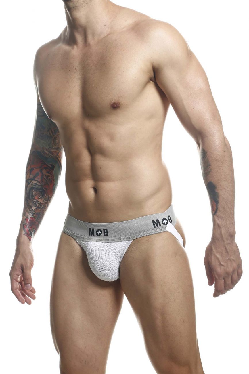 MaleBasics MOB Classic Fetish Jock 3 Inches Jockstrap in White – men's jockstraps