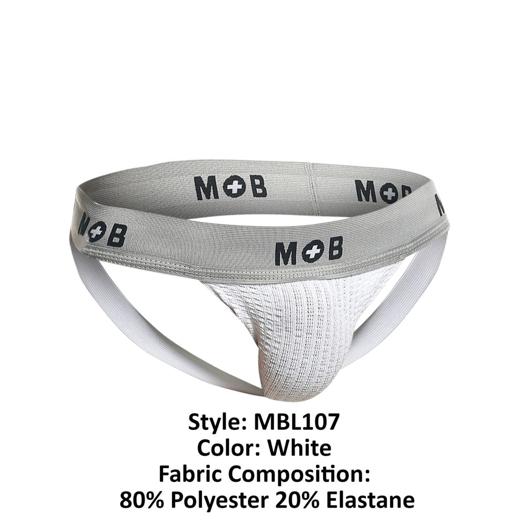 MaleBasics MOB Classic Fetish Jock 3 Inches Jockstrap in White – men's jockstraps