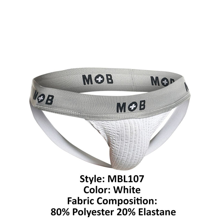 MaleBasics MOB Classic Fetish Jock 3 Inches Jockstrap in White – men's jockstraps