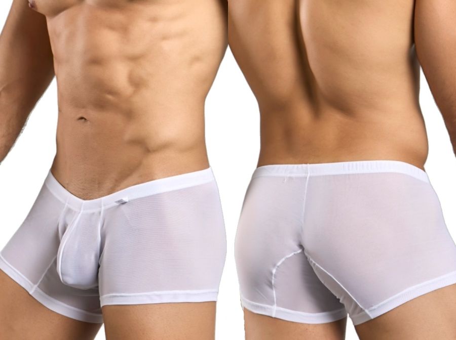 MaleBasics MBL78 Lace Men's Trunk Underwear in White Mesh – men's trunks