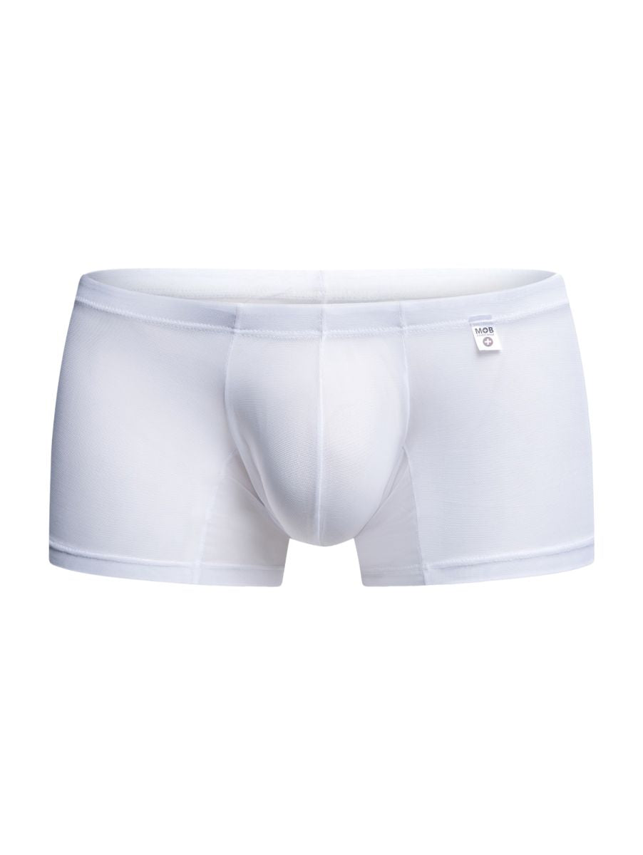 MaleBasics MBL78 Lace Men's Trunk Underwear in White Mesh – men's trunks