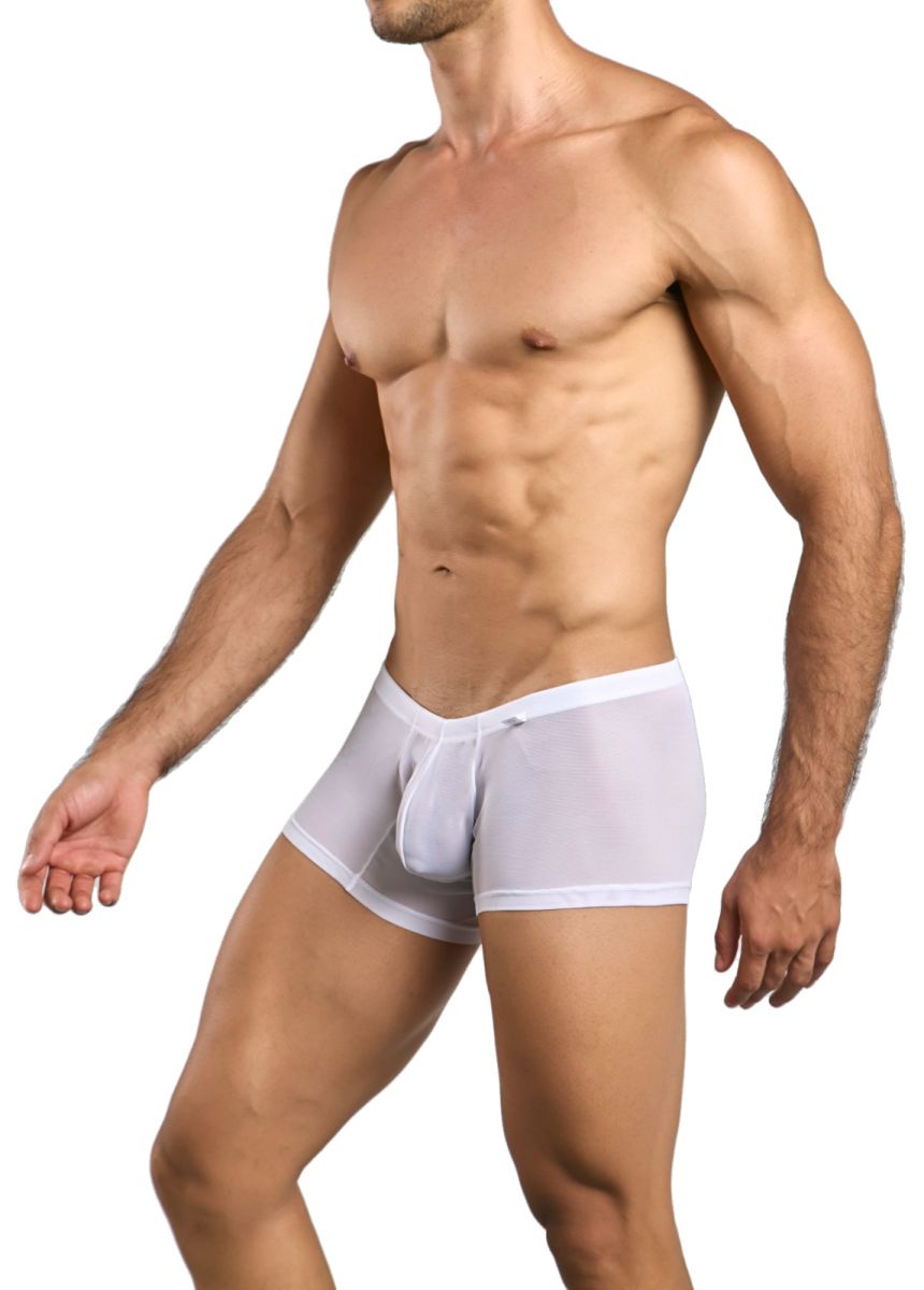 MaleBasics MBL78 Lace Men's Trunk Underwear in White Mesh – men's trunks