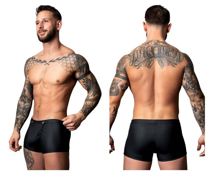 Male Power Oh Snap Snap Off Short in Black – men's trunks