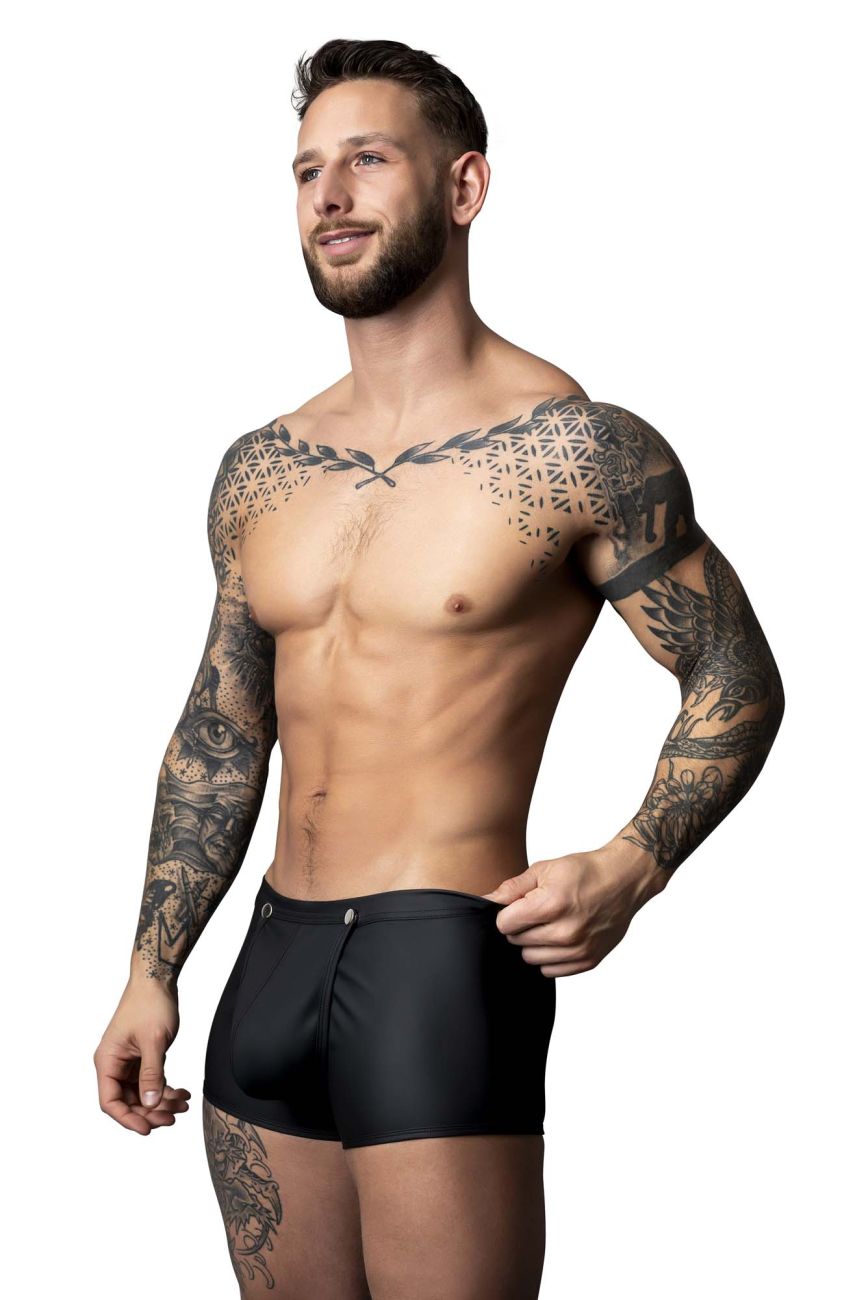 Male Power Oh Snap Snap Off Short in Black – men's trunks