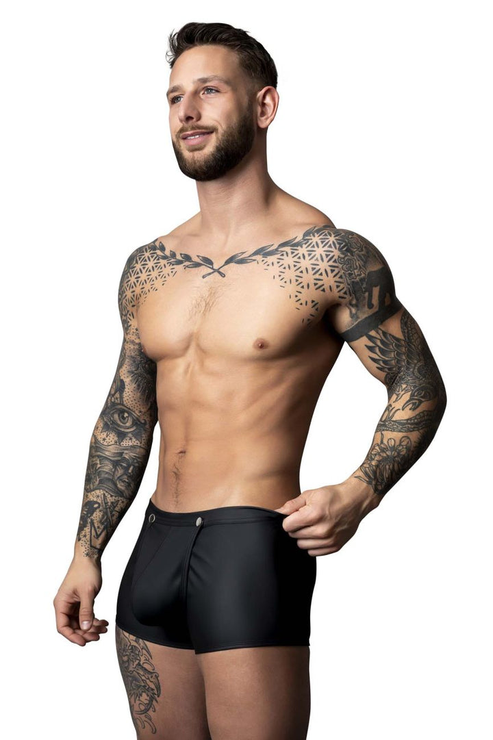 Male Power Oh Snap Snap Off Short in Black – men's trunks