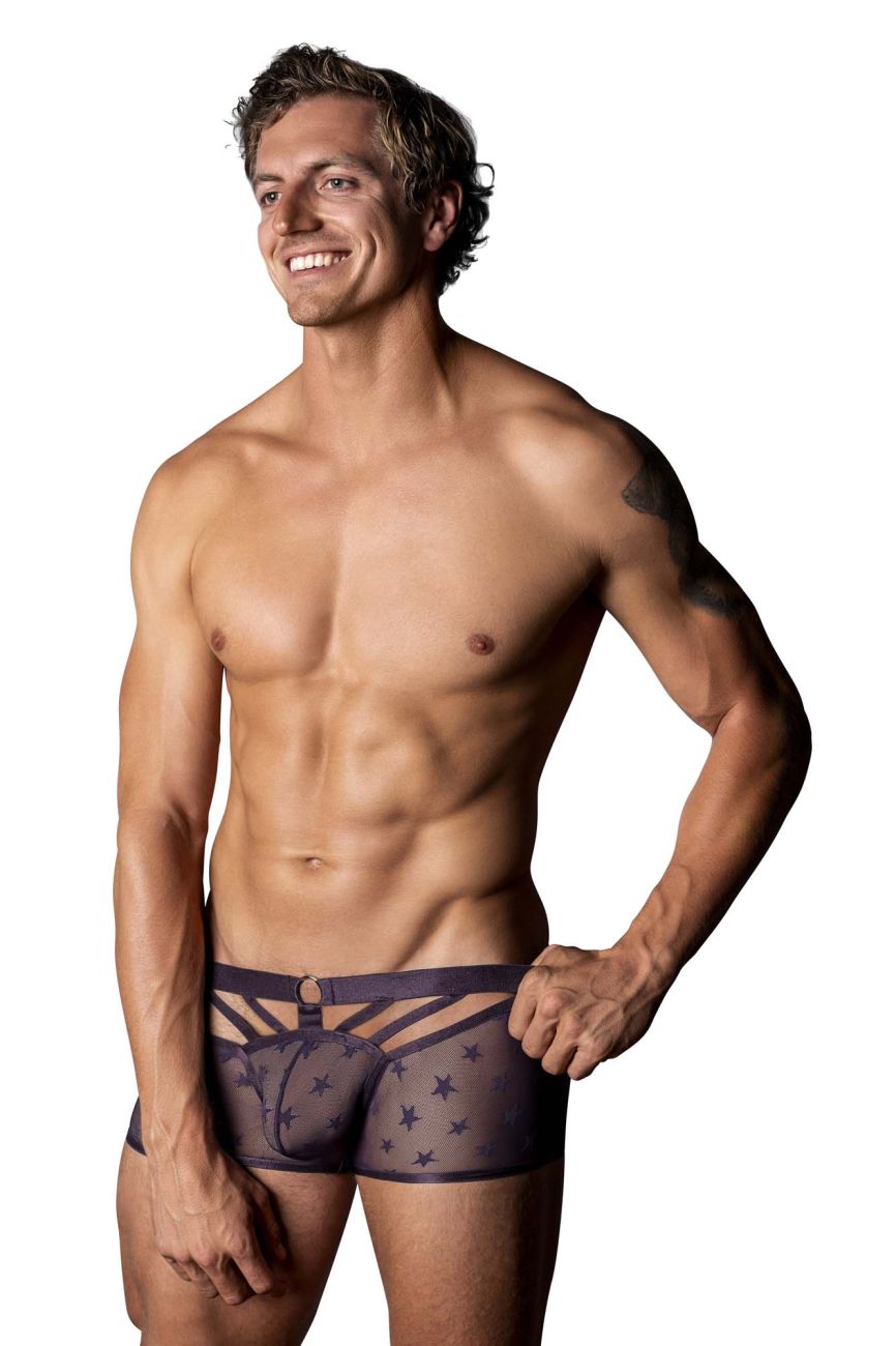 Male Power Love Star Short with Ring in Purple – men's trunks