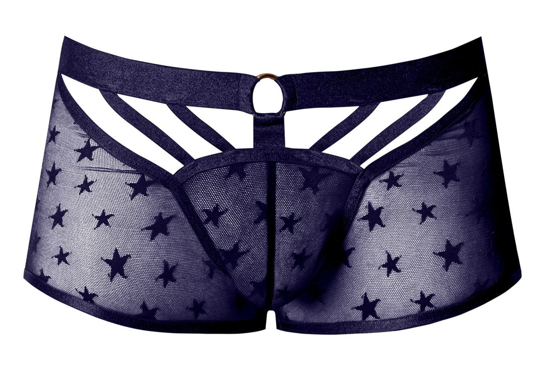 Male Power Love Star Short with Ring in Purple – men's trunks