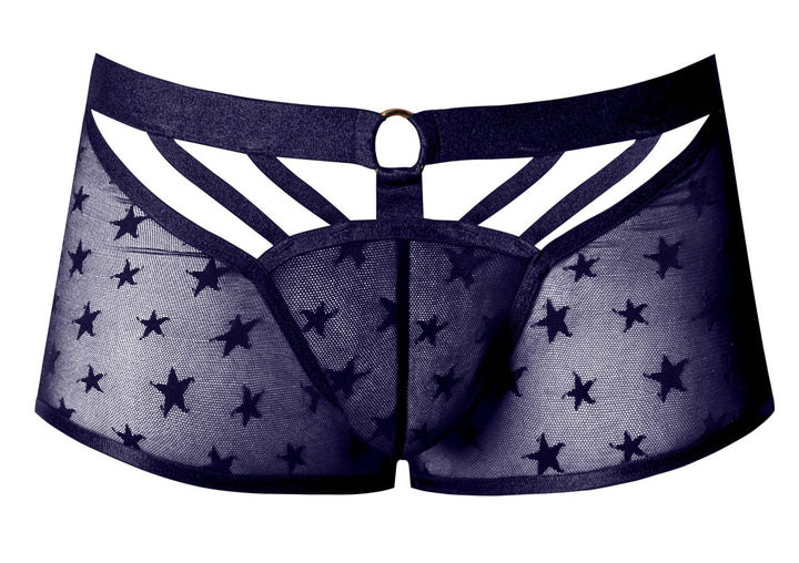 Male Power Love Star Short with Ring in Purple – men's trunks