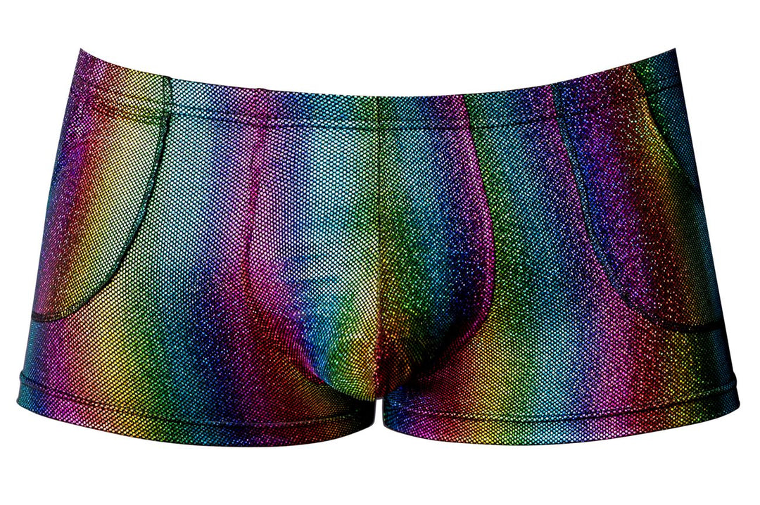 Male Power 132-297 Pack N Play Pocket Short Men's Trunk Underwear in Rainbow – men's trunks