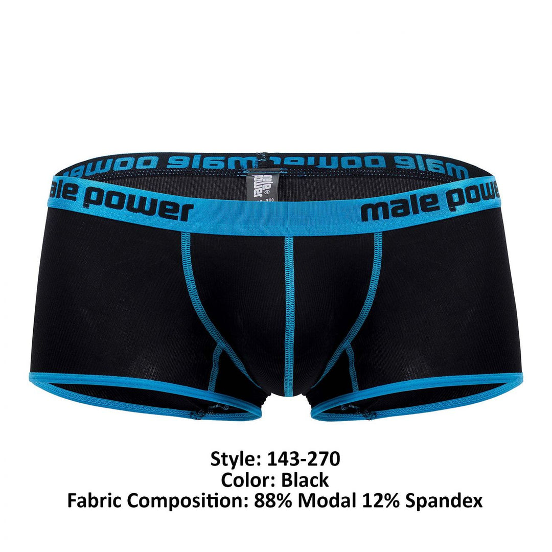 Male Power 143-270 Casanova Uplift Mini Short Men's Trunk Underwear in Black – men's trunks