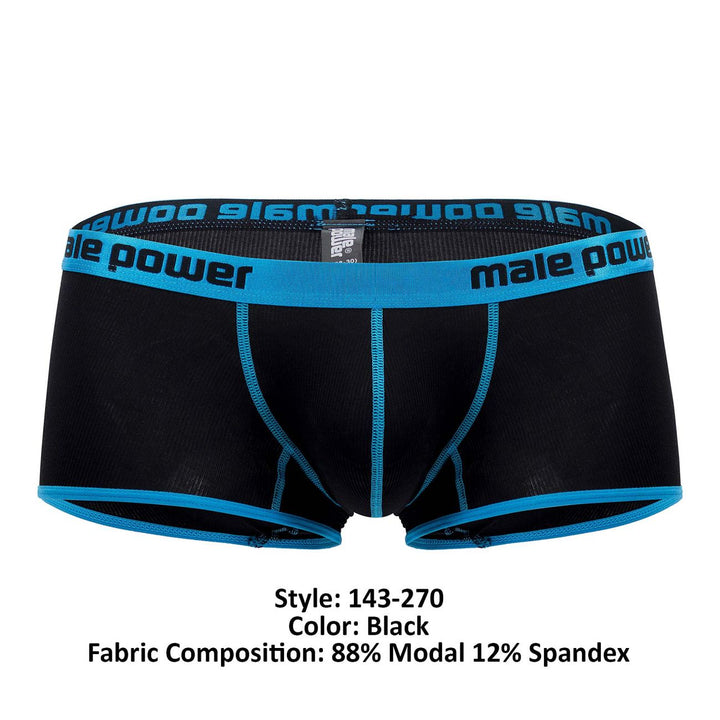 Male Power 143-270 Casanova Uplift Mini Short Men's Trunk Underwear in Black – men's trunks