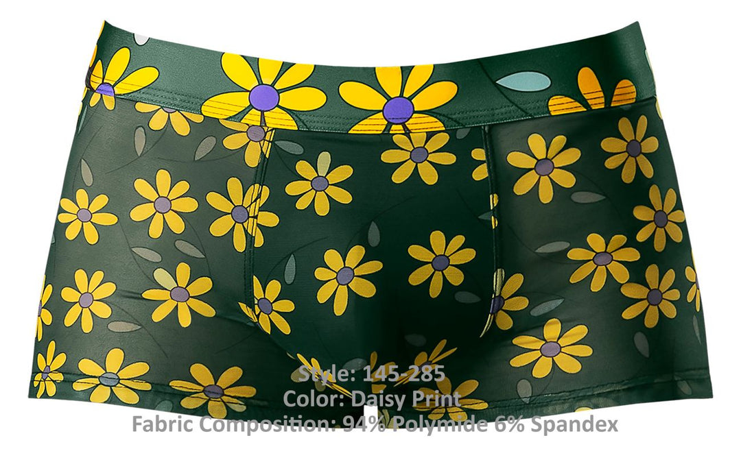 Male Power 145-285 Petal Power Pouch Short Men's Trunk Underwear in Daisy Print – men's trunks