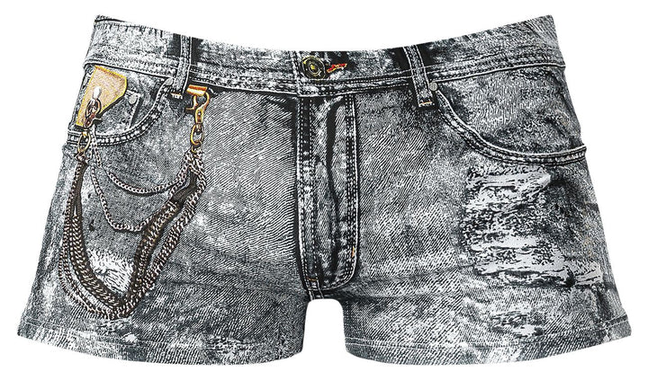 Male Power 145-286 Dirty Denim Mini Short Men's Trunk Underwear in Denim Print – men's trunks