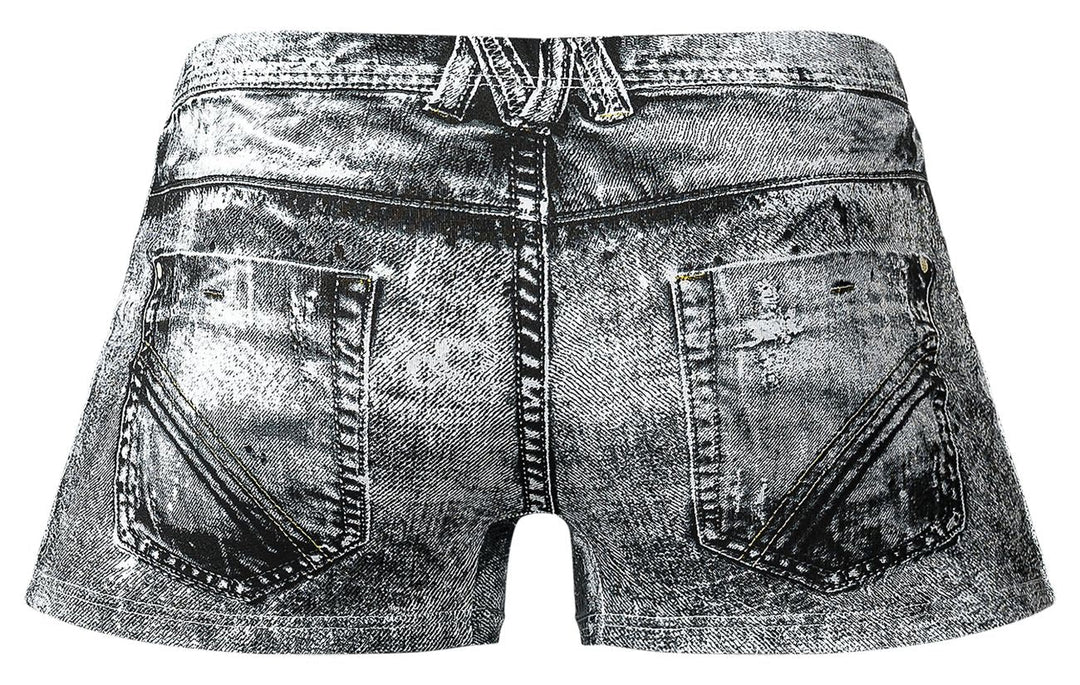 Male Power 145-286 Dirty Denim Mini Short Men's Trunk Underwear in Denim Print – men's trunks