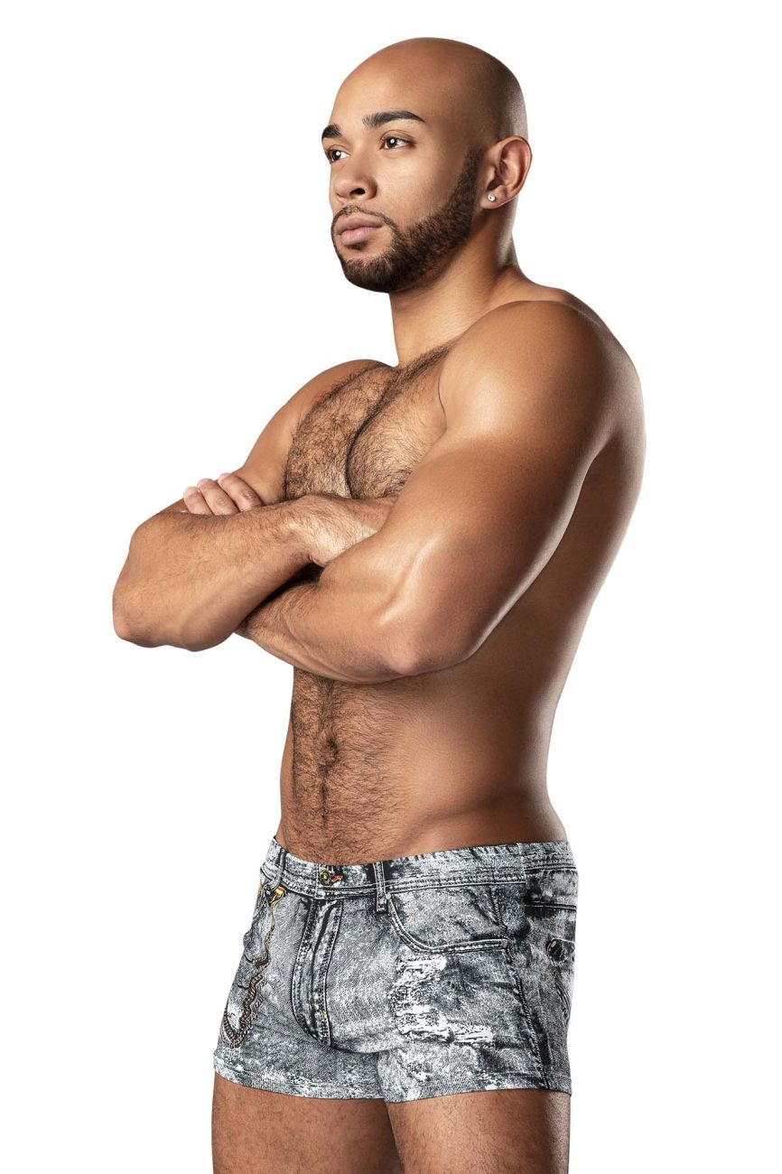 Male Power 145-286 Dirty Denim Mini Short Men's Trunk Underwear in Denim Print – men's trunks