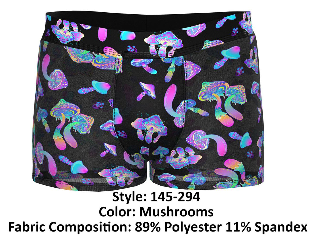 Male Power 145-294 Hazy Dayz Pouch Short Men's Trunk Underwear in Mushrooms – men's trunks