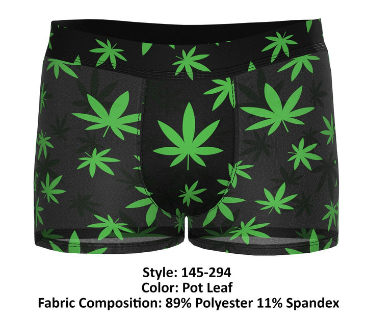 Male Power 145-294 Hazy Dayz Pouch Short Men's Trunk Underwear in Pot Leaf – men's trunks