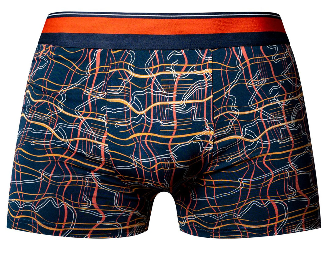 Male Power Soo Cumfy Boxer Brief in Navy/Orange – men's trunks