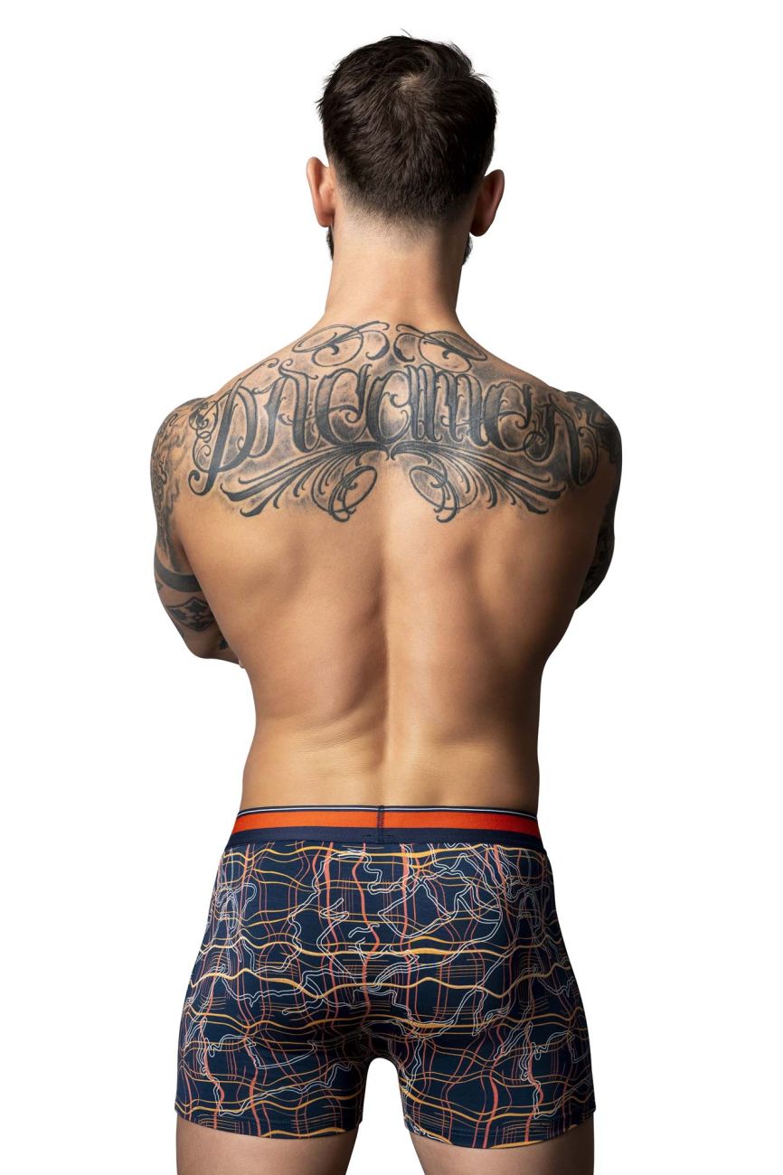 Male Power Soo Cumfy Boxer Brief in Navy/Orange – men's trunks