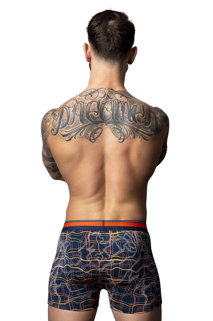 Male Power Soo Cumfy Boxer Brief in Navy/Orange – men's trunks