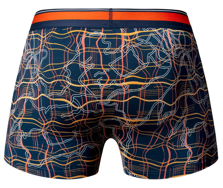 Male Power Soo Cumfy Boxer Brief in Navy/Orange – men's trunks