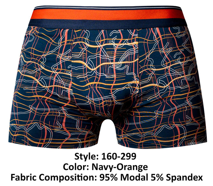 Male Power Soo Cumfy Boxer Brief in Navy/Orange – men's trunks