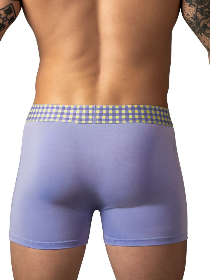 Male Power 161-306 So Comfy Gingham in Purple Men's Boxer Brief in Purple – men's boxer briefs