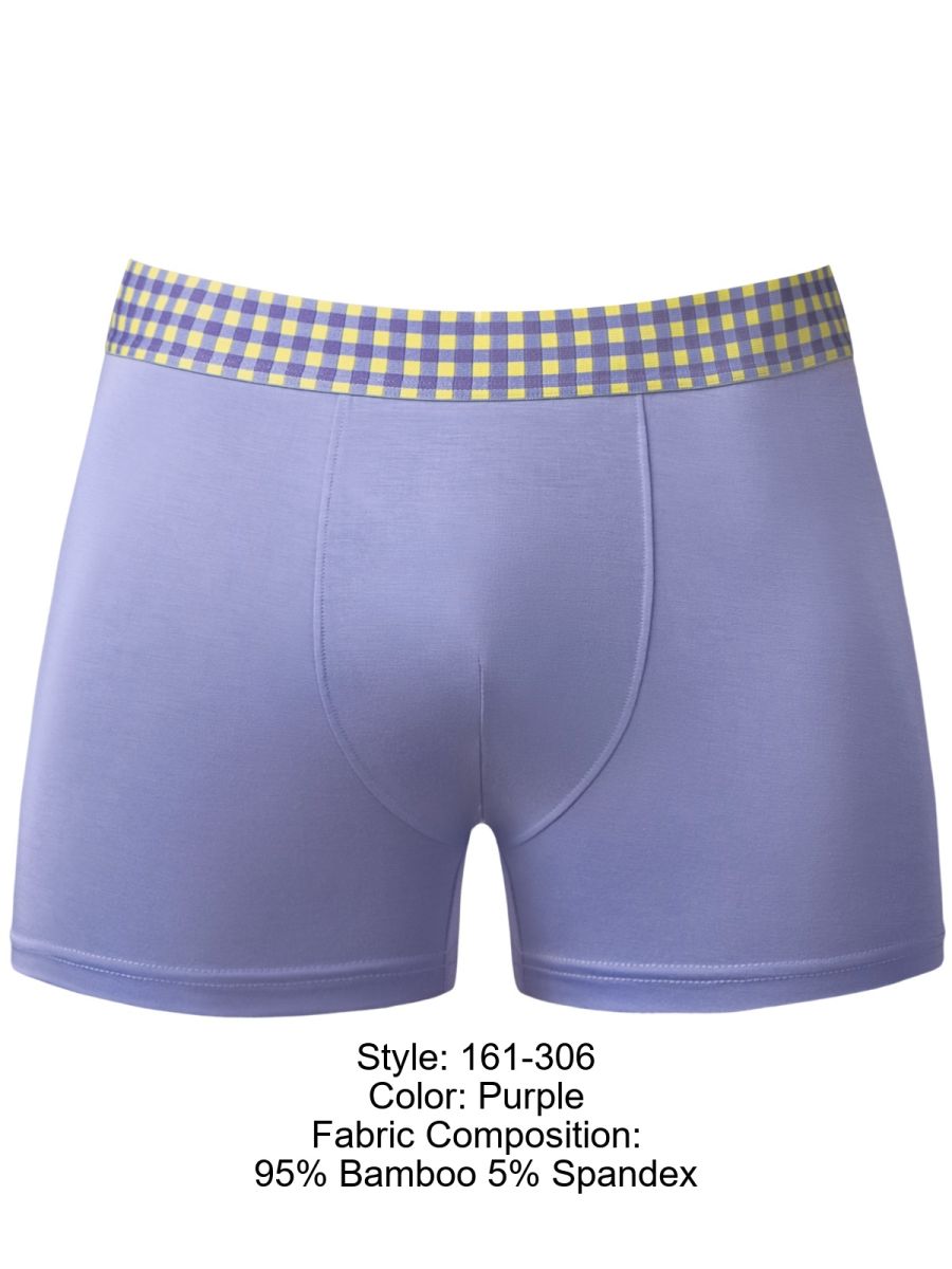 Male Power 161-306 So Comfy Gingham in Purple Men's Boxer Brief in Purple – men's boxer briefs