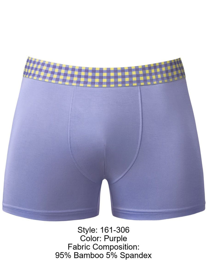 Male Power 161-306 So Comfy Gingham in Purple Men's Boxer Brief in Purple – men's boxer briefs