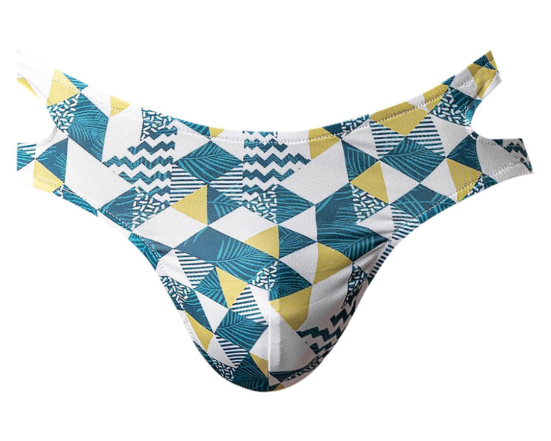 Male Power Cut It Out Cut Out Moonshine in Blue/Green/White – men's jockstraps