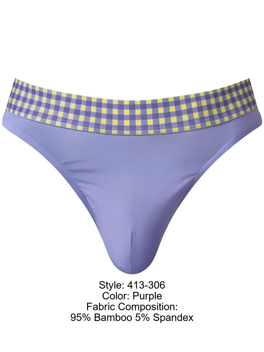 Male Power So Comfy Gingham Thong Men's Thong in Purple – men's thongs