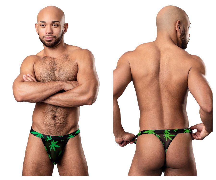 Male Power Hazy Dayz Micro Thong in Pot Leaf – men's thongs