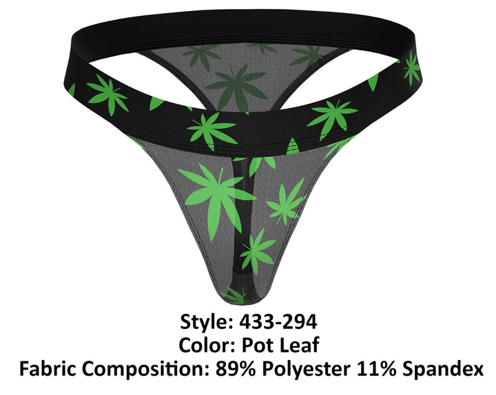 Male Power Hazy Dayz Micro Thong in Pot Leaf – men's thongs