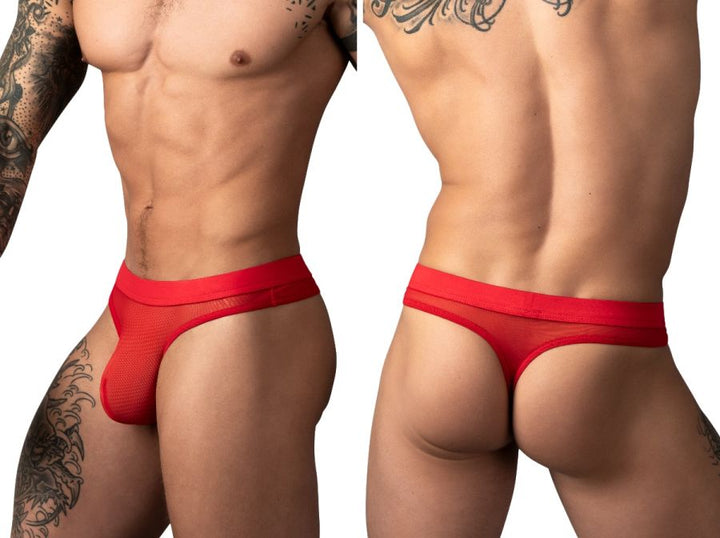 Male Power Mesh 2 Bong Thong Men's Thong in Red – men's thongs