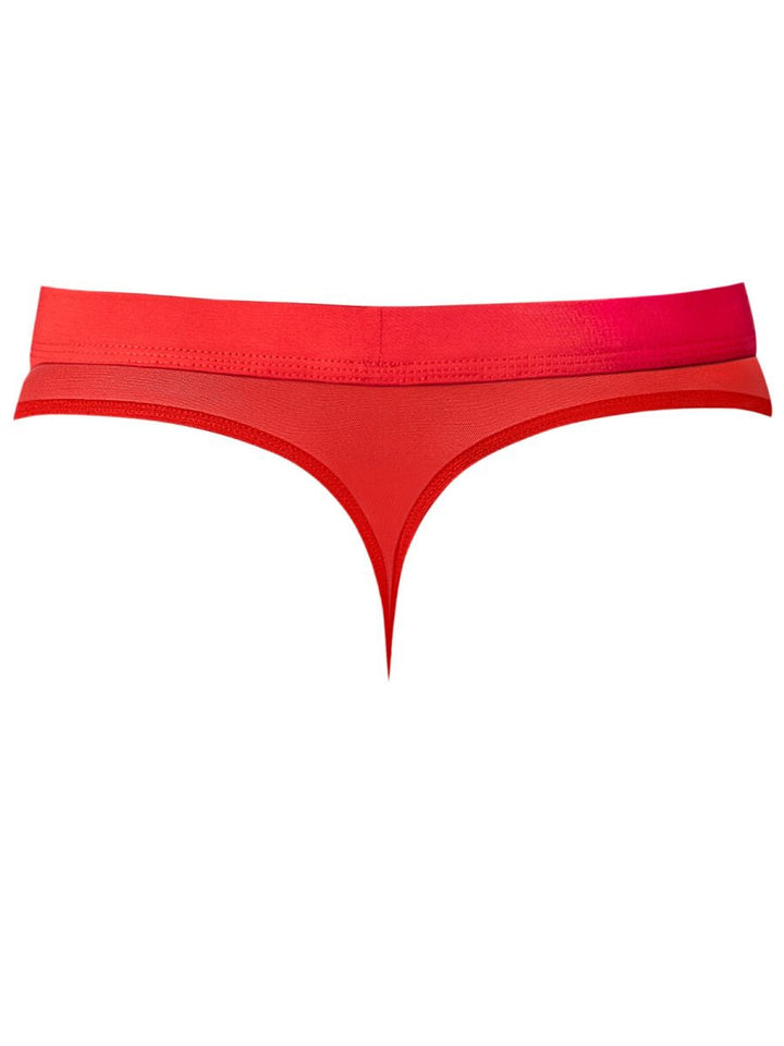 Male Power Mesh 2 Bong Thong Men's Thong in Red – men's thongs