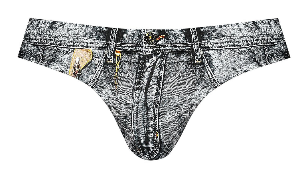 Male Power 486-286 Dirty Denim Men's Bikini Brief in Denim Print – men's briefs
