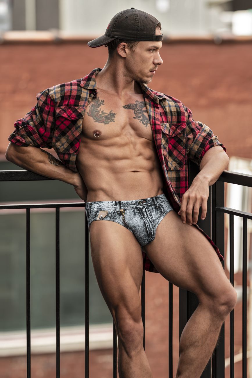 Male Power 486-286 Dirty Denim Men's Bikini Brief in Denim Print – men's briefs