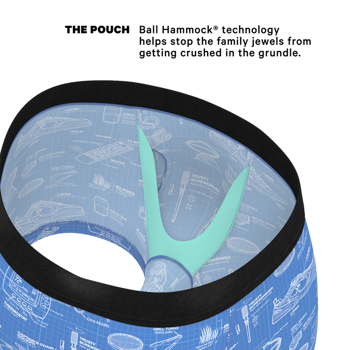 Shinesty "Man With A Plan" Blueprint Ball Hammock® Pouch Trunks Underwear