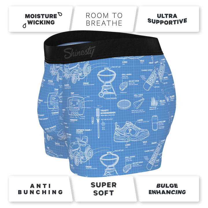 Shinesty "Man With A Plan" Blueprint Ball Hammock® Pouch Trunks Underwear