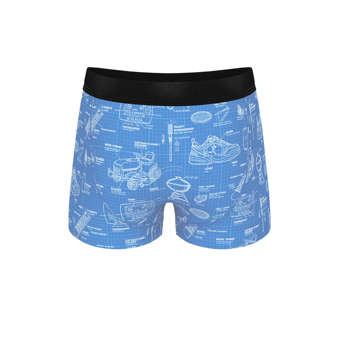 Shinesty "Man With A Plan" Blueprint Ball Hammock® Pouch Trunks Underwear