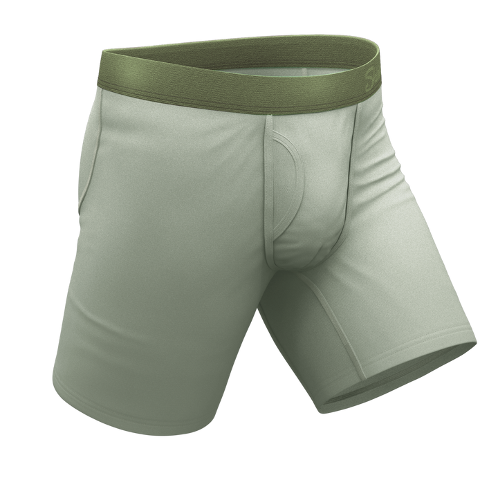 The Manzanilla | Olive Green Long Leg Ball Hammock® Pouch Underwear With Fly