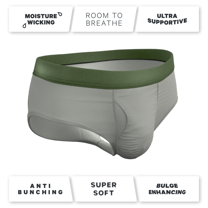 The Manzanilla Olive Green Briefs with Ball Hammock® Pouch
