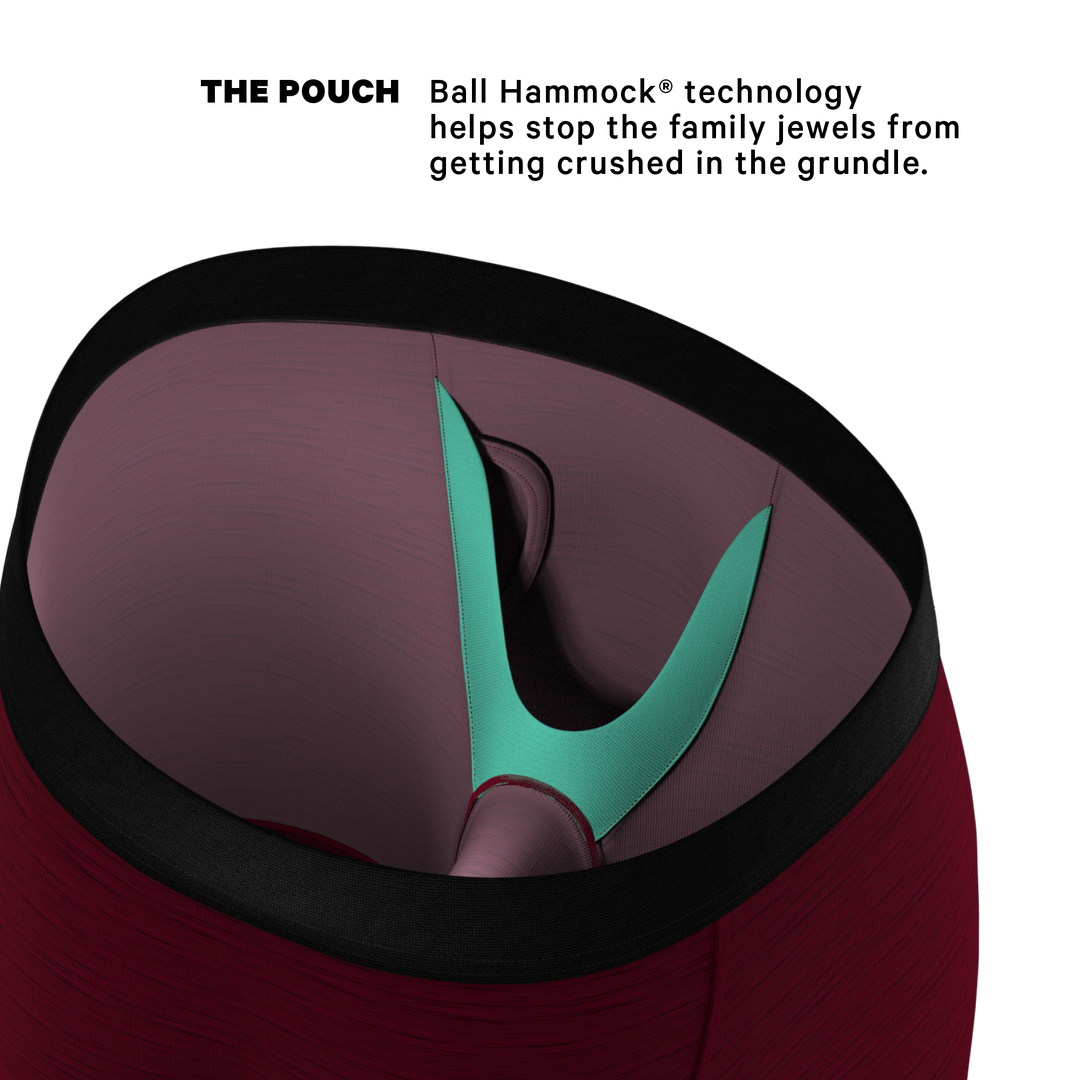 The Mars Landing | Red Space Dye Long Leg Ball Hammock® Pouch Underwear With Fly