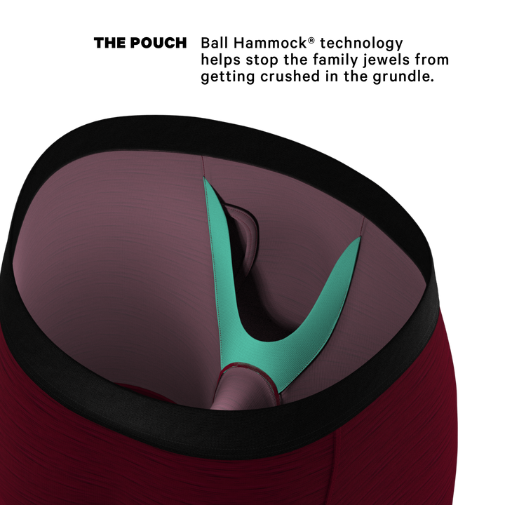 The Mars Landing | Red Space Dye Long Leg Ball Hammock® Pouch Underwear With Fly