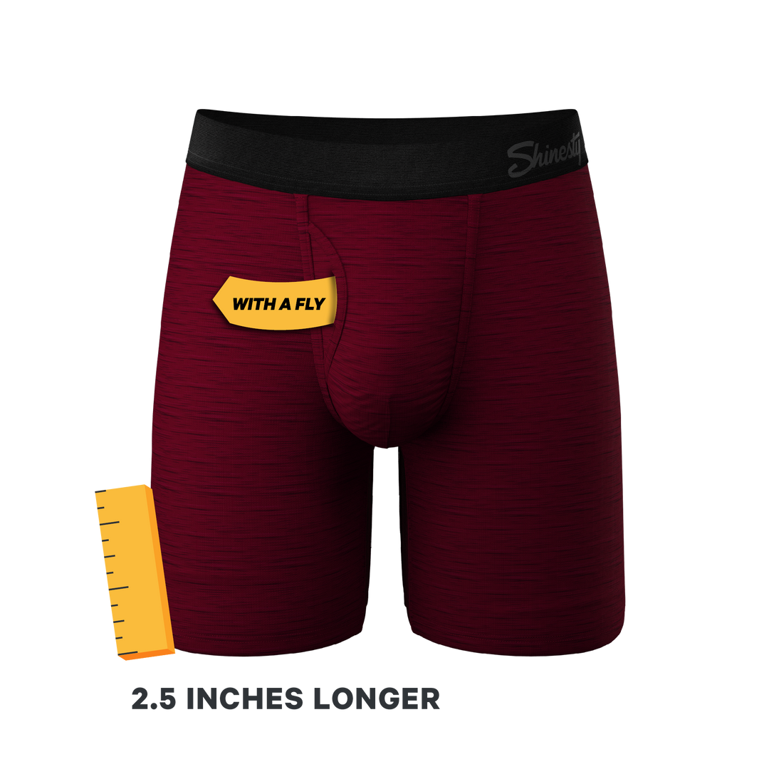 The Mars Landing | Red Space Dye Long Leg Ball Hammock® Pouch Underwear With Fly