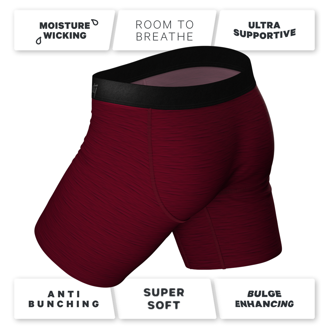 The Mars Landing | Red Space Dye Long Leg Ball Hammock® Pouch Underwear With Fly