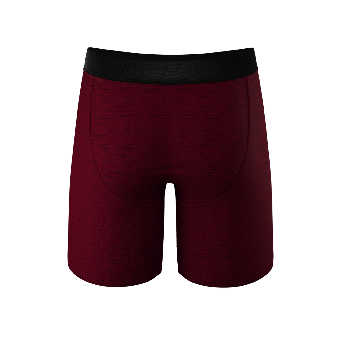 The Mars Landing | Red Space Dye Long Leg Ball Hammock® Pouch Underwear With Fly