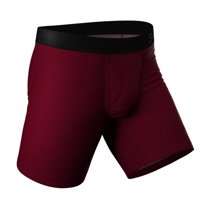 The Mars Landing | Red Space Dye Long Leg Ball Hammock® Pouch Underwear With Fly